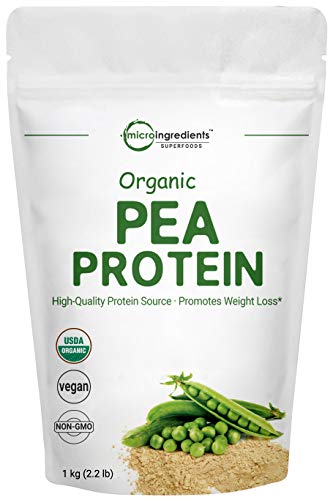 Book Cover Organic Pea Protein Powder, 32 Ounces (2 Pounds), Organic Protein from Plants, Easy to Digest, Rich in Essential Amino Acids, Flavonoids and Minerals, No GMOs and Vegan Friendly