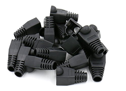 Book Cover iExcell 100 Pcs Black RJ45 Ethernet Network Cable Strain Relief Boots