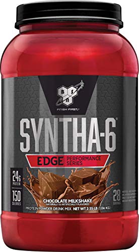 Book Cover BSN SYNTHA-6 Edge Protein Powder, with Hydrolyzed Whey, Micellar Casein, Milk Protein Isolate, Low Sugar, 24g Protein, Chocolate Milkshake, 28 Servings (Package May Vary)