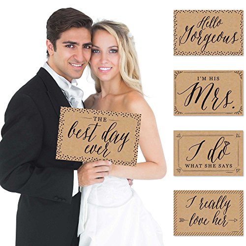 Book Cover Big Dot of Happiness Wedding - Announcement Photo Prop Kit - 10 Count
