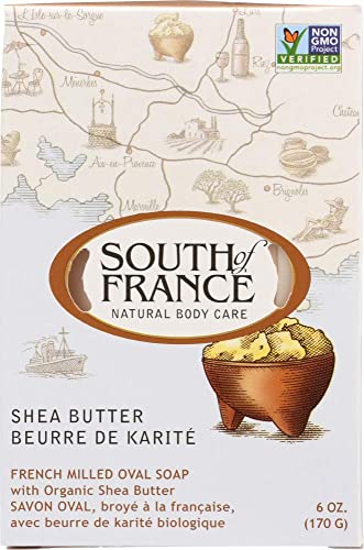 Book Cover South Of France Natural Bar Soap, Shea Butter, 6 Ounce (Pack of 2)