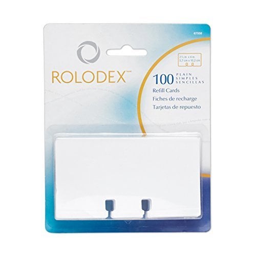 Book Cover Rolodex - (67558) Rotary File Card Refills, Unruled, (2-1/4 x 4 Inches), (White) (2-Pack of 100)