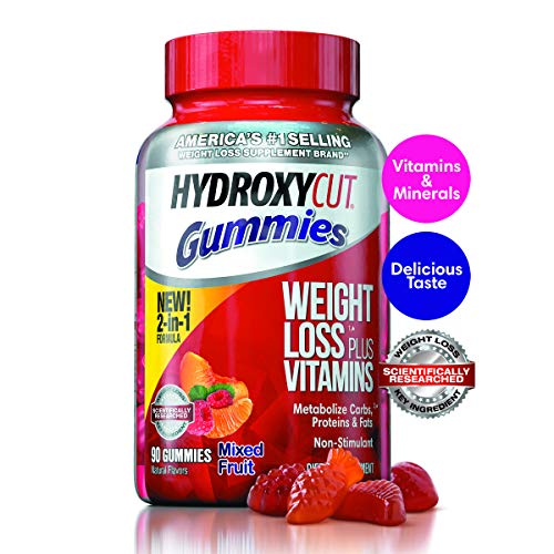Book Cover Hydroxycut Non-Stimulant Weight Loss Mixed Fruit Gummies, 90 Count