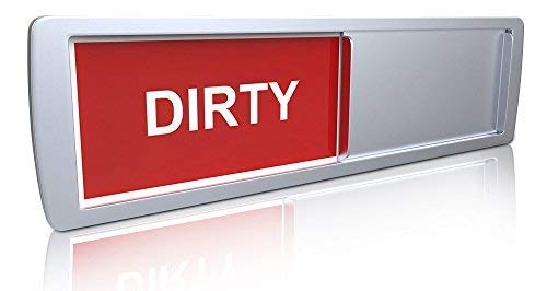 Book Cover Premium Clean Dirty Dishwasher Magnet - Dishwasher Management Made Easy Metal and Acrylic, Easy-to-Read Labels, Magnetized Slider - Dishwasher Magnet Clean Dirty - Silver