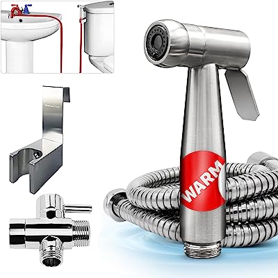 Book Cover SmarterFresh Faucet Bidet Sprayer for Toilet - Warm Water Handheld Sprayer with Sink Hose Attachment for Bathroomâ€¦ (Stainless Steel)