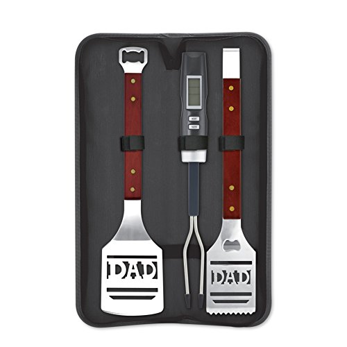Book Cover Kovot Dad BBQ Grill Set with Carry Case - 4 Piece Grill Set Includes Spatula, Tongs, Digital Thermometer and Carry Case (Dad BBQ 4-Piece Set)
