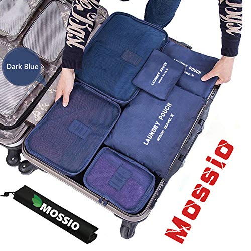 Book Cover Mossio 7 Set Packing Cubes with Shoe Bag - Compression Travel Luggage Organizer