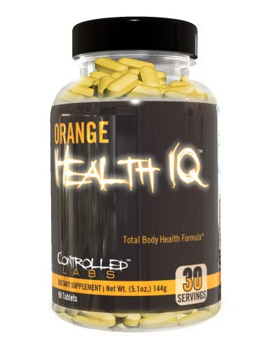 Book Cover Orange Health IQ Daily Overall Health Supplement for Men and Women by Controlled Labs, 90 Tablets, Enhanced Stamina, Energy, Cardio Function in Your Workout and Sports