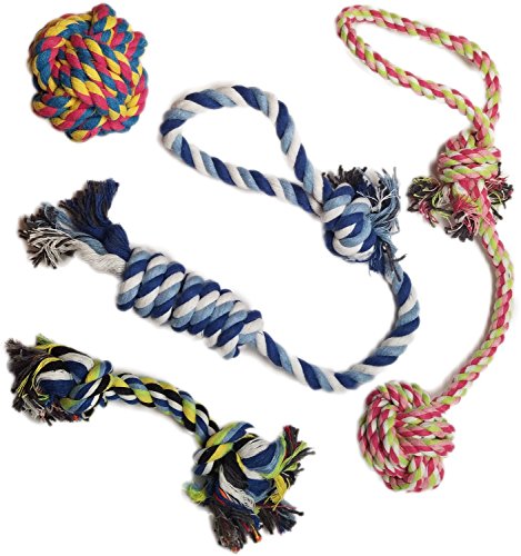 Book Cover Otterly Pets Puppy Dog Pet Rope Toys for Small to Medium Dogs (Set of 4)