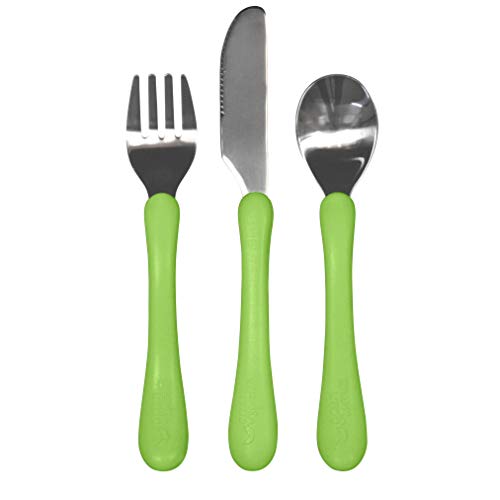 Book Cover Green Sprouts Learning Cutlery Set (12 to 48 Months, Green)