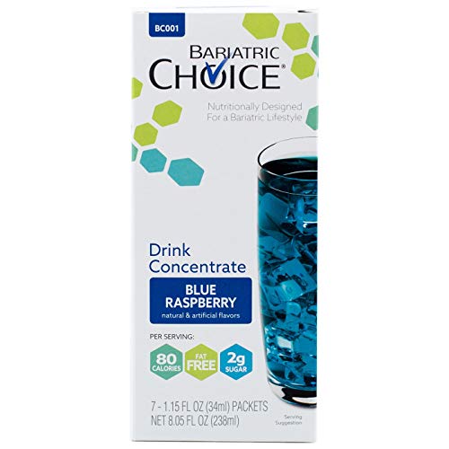 Book Cover Bariatric Choice Low-Carb Liquid Protein Fruit Drink Concentrate - Blue Raspberry Flavored Drink Mix To Enhance Water (7 Count)
