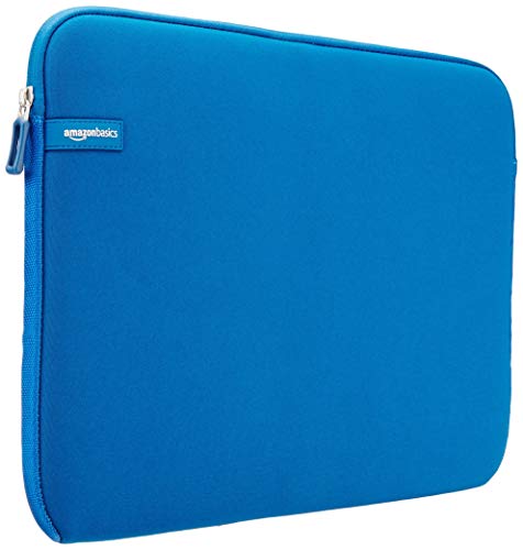 Book Cover Amazon Basics 15.6-Inch Laptop Sleeve, Protective Case with Zipper - Blue