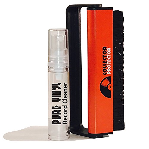 Book Cover Collector Protector Vinyl Record Cleaner Kit | Anti Static Carbon Fiber Record Brush & Pure Vinyl LP Cleaning Solution The Perfect Combination to Keep Your Records Sounding Great