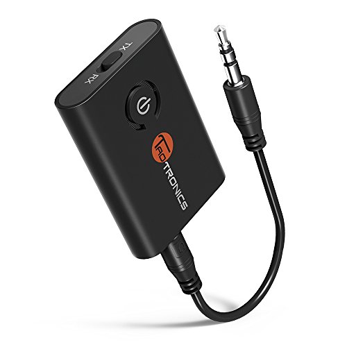 Book Cover TaoTronics Bluetooth 5.0 Transmitter and Receiver, 2-in-1 Wireless 3.5mm Adapter (aptX Low Latency, 2 Devices Simultaneously, For TV/Home Sound System)