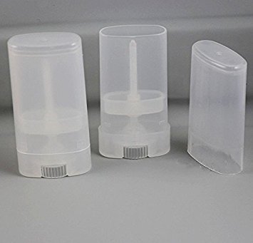 Book Cover Goege 15 ML Clear Empty Plastic Oval Deodorant Containers Lip Balm Tubes for Lipstick, Crayon,chapstick,homemade Lip Balm,BPA Free (25 Pcs)