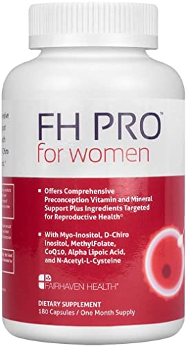 Book Cover Fairhaven Health FH Pro for Women | Premium Fertility Supplement for Women | Cycle Regularity and Egg Quality for Her | Female Multivitamin for Conception Support | 180 Capsules | 1 Month Supply