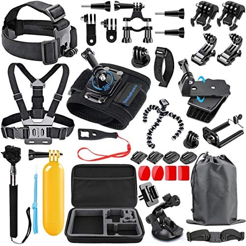 Book Cover SmilePowo 48-in-1 Accessories Kit for GoPro Hero 7 6 5 4 3/3+ 2 1 GoPro 2018 Session/Fusion Black Silver DBPOWER AKASO APEMAN YI Campark SJCAM XIAOYI2 Sony Sports DV Action Camera