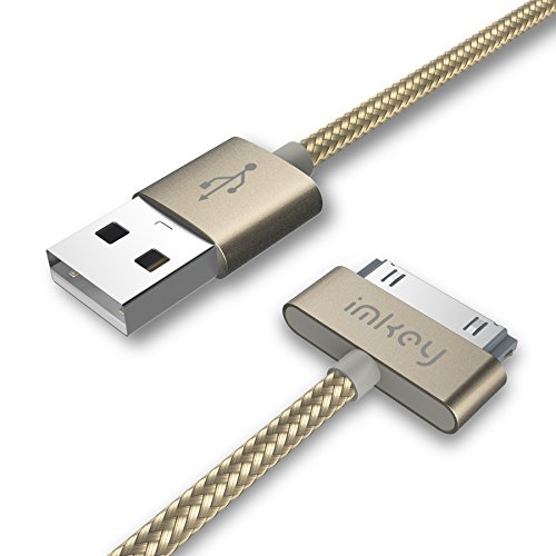 Book Cover IMKEY Apple Certified 6.5 Feet 30-Pin to USB Sync and Charging Cable for iPhone 4 / 4S, iPhone 3G / 3GS, iPad 1/2 / 3, iPod - (Golden)