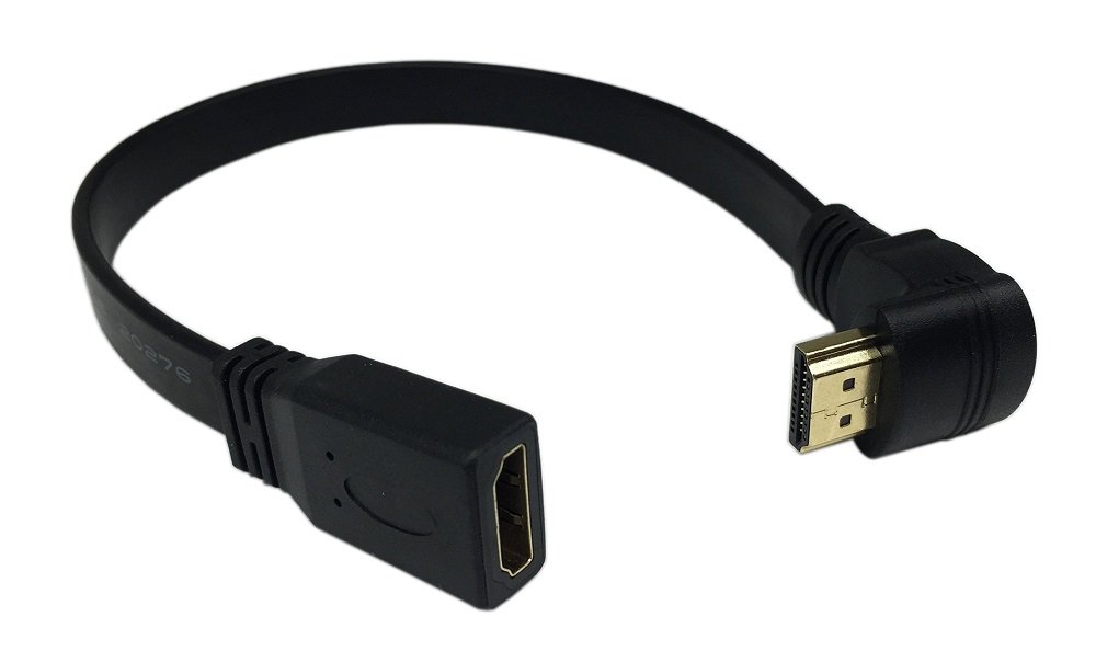 Book Cover LEMENG 1FT Flat Slim High Speed HDMI Extension Cable A Female to 90 Degree Up Angle A Male Cable