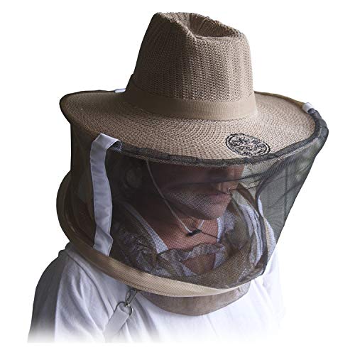 Book Cover Natural Cotton Medium / Large Professional Beekeeping Beekeepers Hat Veil for Bee Protection During Beehive Maintenance by Goodland Bee Supply