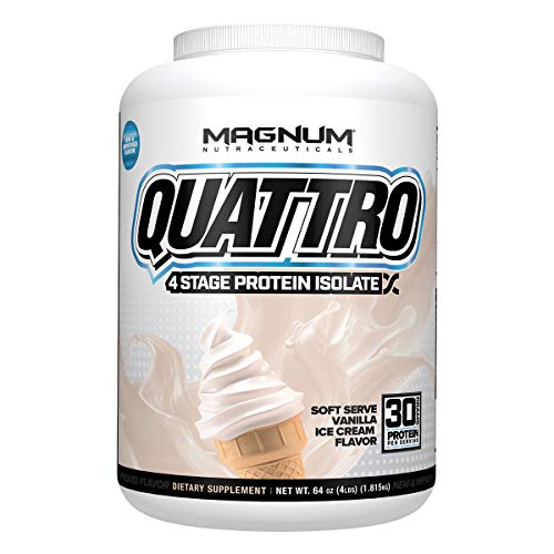 Book Cover Magnum Nutraceuticals Quattro Soft Serve Vanilla Ice Cream Gluten-Free Protein Powder for Men & Women (4 lbs.)