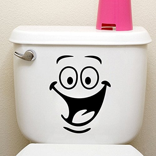 Book Cover Funny Animation Big Eyes Toilet Wall Decal Home Sticker Living Room Bedroom Kitchen Art Picture DIY PVC Murals Vinyl Paper House Decoration Wallpaper for Children Nursery Baby Teen Senior Adult.