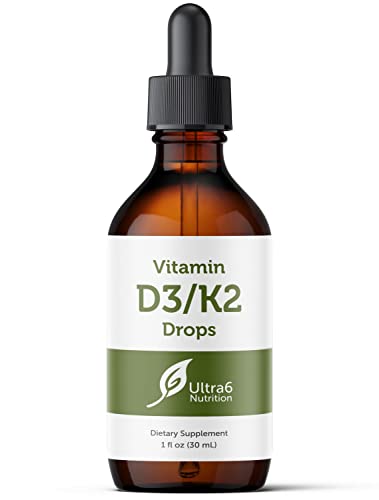 Book Cover Vitamin D3 Drops with Vitamin K2 for Supreme Absorption. Immunity Booster - Vitamin D Drops for Adults, Children, Kids and Infants. Liquid Vitamin D with K2. Top Selling Liquid Vitamin Drops