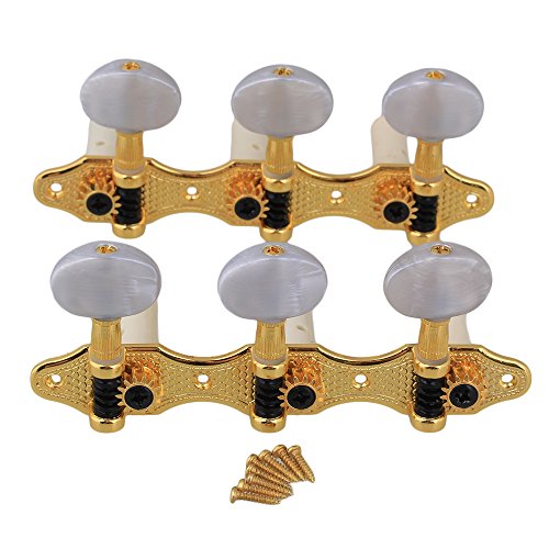 Book Cover Yibuy Gold Classical Guitar Shaft Machine Heads 3+3 Tuners for Nylon Strings