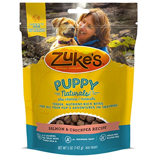 Book Cover Zuke's Puppy Naturals Dog Treats, Salmon and Sweet Potato Recipe, 5-Ounces