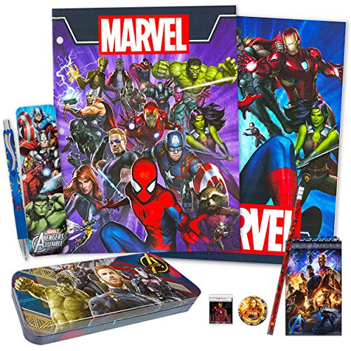 Book Cover Marvel Avengers School Supplies Value Pack ~ 7 Pcs (Folders, Notebook, Pencils, Pen, and More)