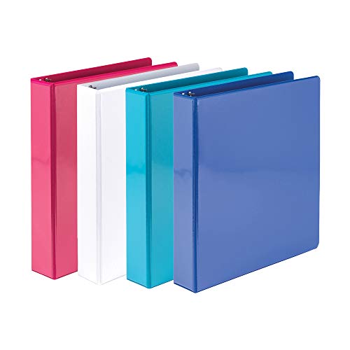 Book Cover Samsill 3 Ring Binder Made in The USA, 1.5-Inch Round Ring Binder, Holds 325 Sheets, Customizable Clear View Cover, Assorted Colors Bulk Binder, Pack of 4 (â€ŽMP28598)