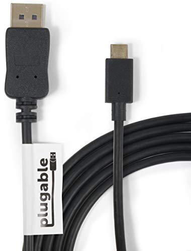 Book Cover Plugable USB C to DisplayPort Adapter - 6ft (1.8m) Adapter Cable (Supports Resolutions up to 4K at 60Hz)