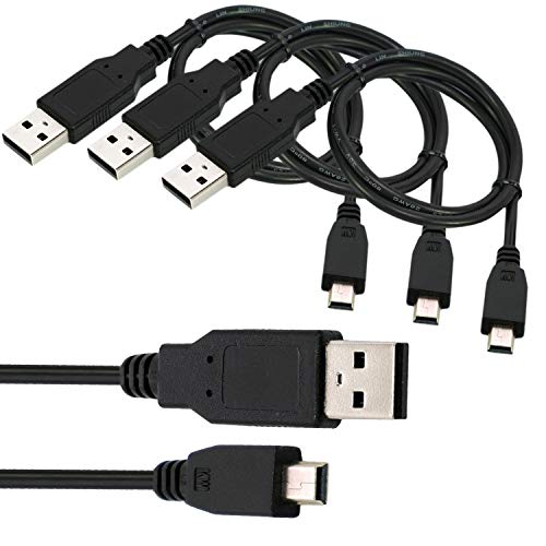 Book Cover SaiTech IT (3 Pack) (35cm - 1 Foot - 0.35M) USB 2.0 A to Mini 5 pin B Cable for External HDDS/Camera/Card Readers- Black