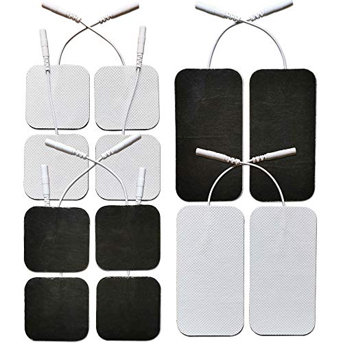 Book Cover TENS Unit Replacement Pads - Compatible with AUVON and TENS 7000 Unit - Durable Self-Adhesive Electrodes Pads Combo 12 Pcs 2