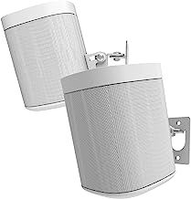Book Cover 2 x SONOS PLAY 1 Wall Mount, Twin Pack, (NOT Compatible with SONOS ONE) Adjustable Swivel & Tilt Mechanism, 2 Brackets For Play:1 Speaker with Mounting Accessories, White, Designed In the UK