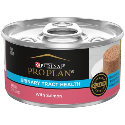 Book Cover Purina Pro Plan Urinary Tract Cat Food Wet Pate, Urinary Tract Health Salmon Entree - (24) 3 oz. Pull-Top Cans