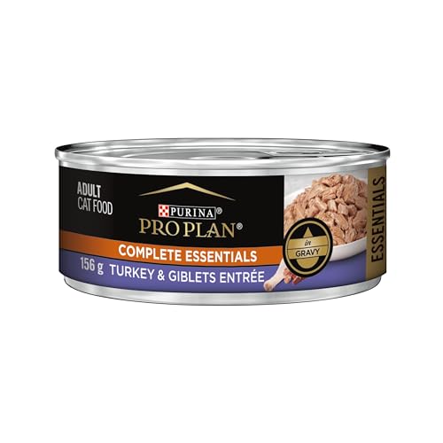 Book Cover Purina Pro Plan Complete Essentials High Protein Cat Food Wet Turkey and Giblets Entree - 5.5 oz. Can