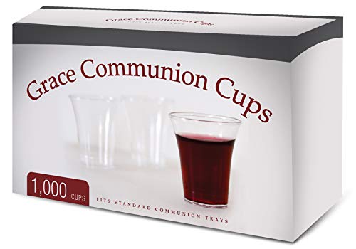 Book Cover Grace Communion Cups - Box of 1000 - Plastic Disposable Fits Standard Holy Communion Trays, 0.5 fl.oz.