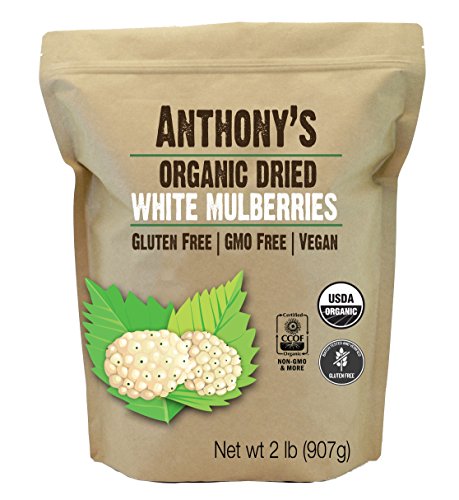 Book Cover Anthony's Organic White Mulberries, Sun Dried (2lb)