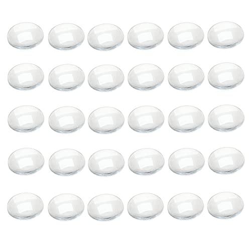 Book Cover Glass Cabochons Dome Tiles, 30PCS 20mm, Thickness 5.8mm, Clear Round Flat Back Dome Cabochons Set for DIY Craft Photo Charms, Cameo Pendants, Rings, Necklace and Jewelry Making