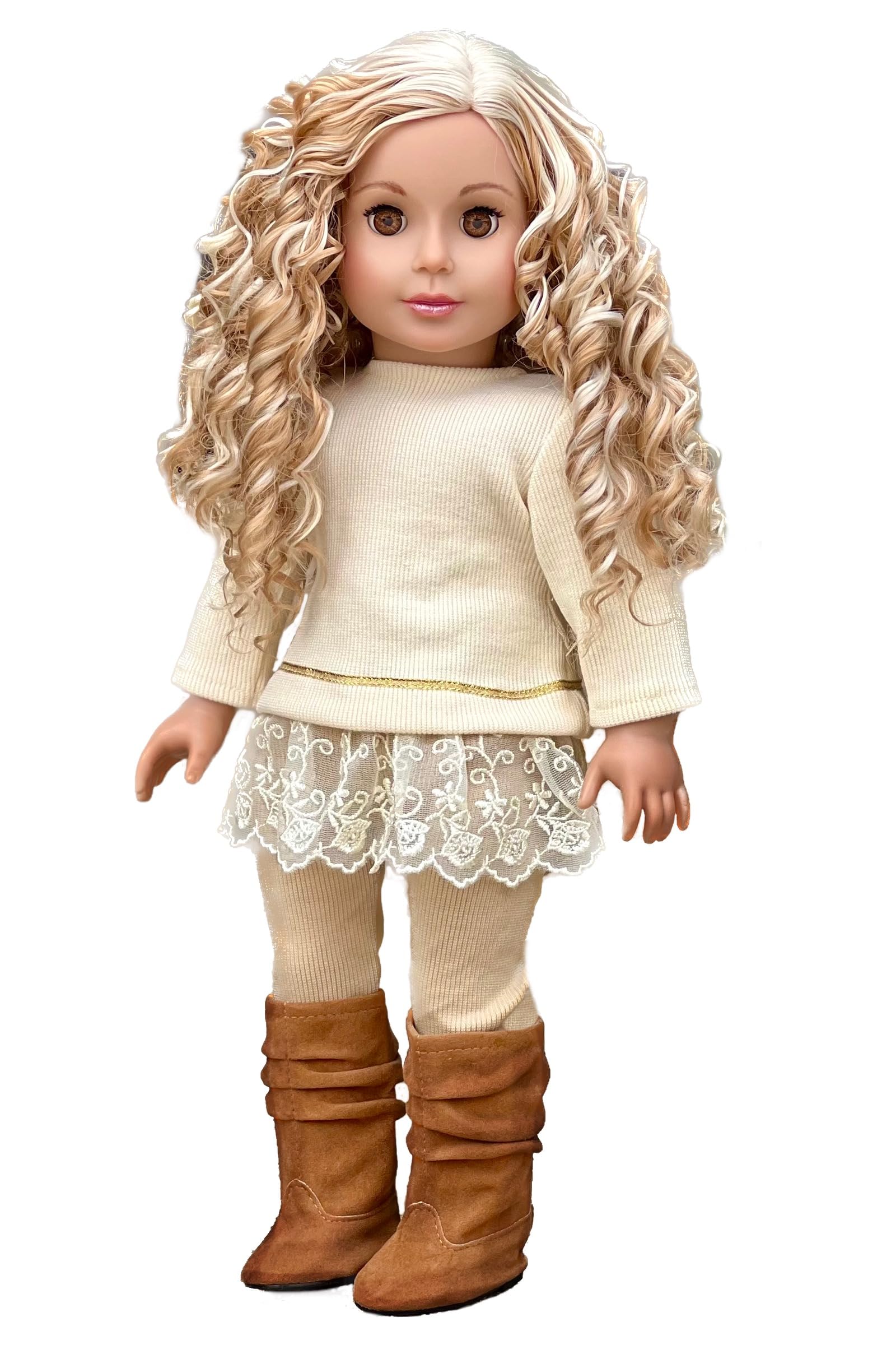 Book Cover - Romantic Melody - 3 Piece Outfit - Tunic, Leggings and Boots - Clothes Fits 18 Inch Doll (Doll Not Included)