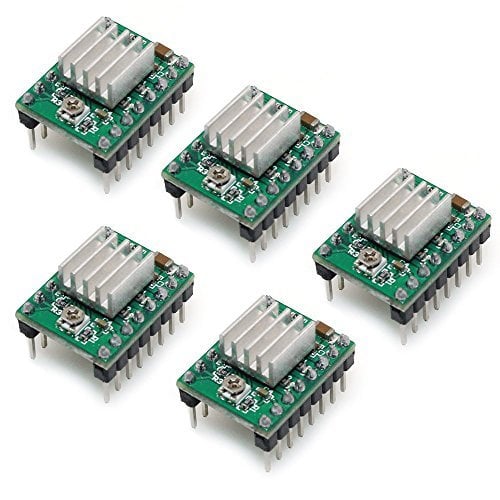 Book Cover BIQU A4988 Compatible StepStick Stepper Motor Diver Module with Heat Sink for 3D Printer Controller Ramps 1.4(Pack of 5pcs)