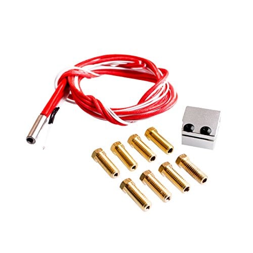 Book Cover Wangdd22 High Speed V6 Print Pack for RepRap 3D Printer 1.75/3mm Filament Metal Hotend Volcano Extra Nozzles + Heater Block+NTC 3950 Thermistor