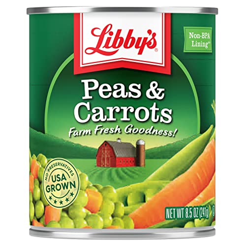 Book Cover Libby's Peas & Carrots | Deliciously Sweet, Vibrantly Orange Diced Carrots & Succulent Green Sweet Peas | Grown & Made in USA | 8.5 oz (Pack of 12)