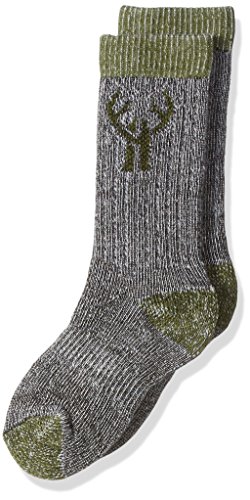 Book Cover 2 Pack Huntworth Boy's Merino Wool Blend Sock, Olive, Small