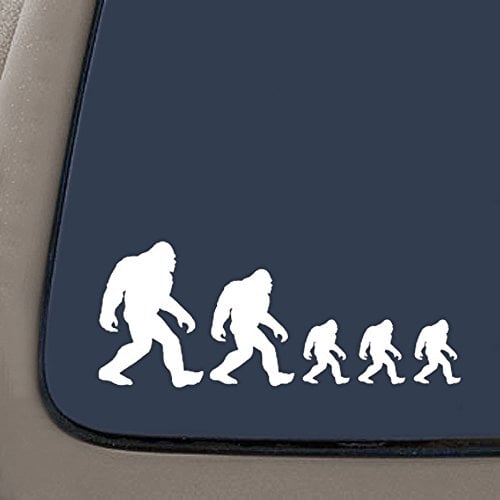 Book Cover NI273 Bigfoot Sasquatch Family Stick Figure Decal Sticker | 7.5-Inches by 3-Inches | Premium White Vinyl Decal