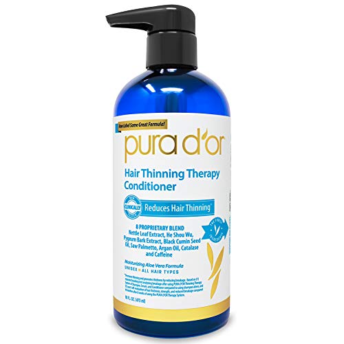 Book Cover PURA D'OR Hair Thinning Therapy Conditioner for Added Moisture, Infused with Argan Oil, Biotin & Natural Ingredients, Sulfate Free, for All Hair Types, Men & Women, 16 Fl Oz (Packaging may vary)