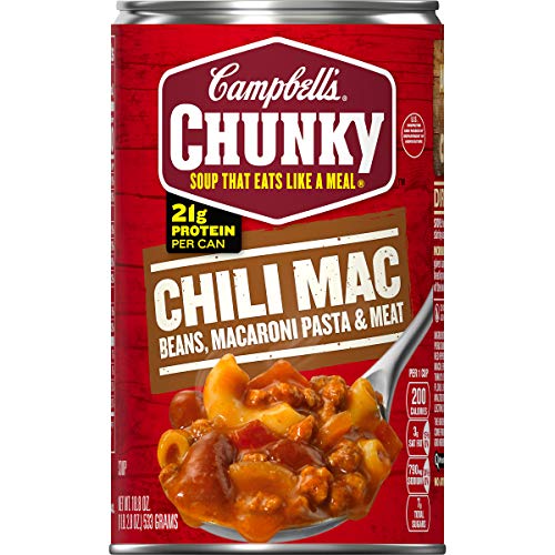 Book Cover Campbell's Chunky Chili Mac Soup, 18.8 oz. Can (Pack of 12)