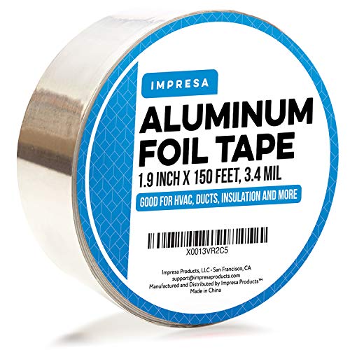 Book Cover IMPRESA - Aluminum Foil Tape for Sealing and Patching Hot and Cold HVAC, Ducts, Pipes - Insulation Home and Commercial - 1.9 Inches Wide (150 Feet/50 Yards)
