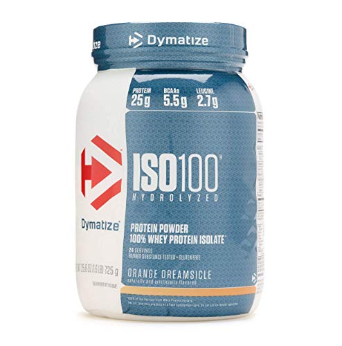 Book Cover Dymatize ISO 100 Hydrolyzed Whey Protein Powder Isolate, Orange Dreamsicle, 1.6 Pound